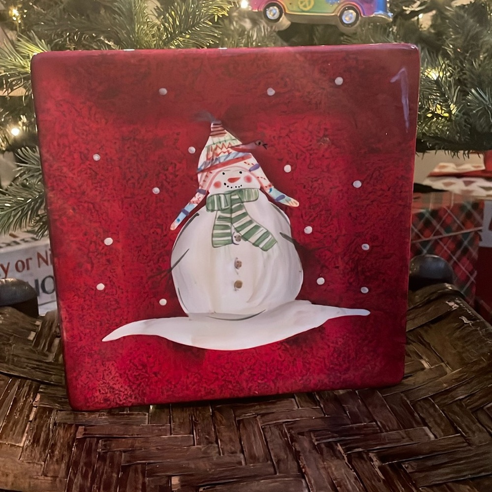 Oneida Ceramic Snowman Plate